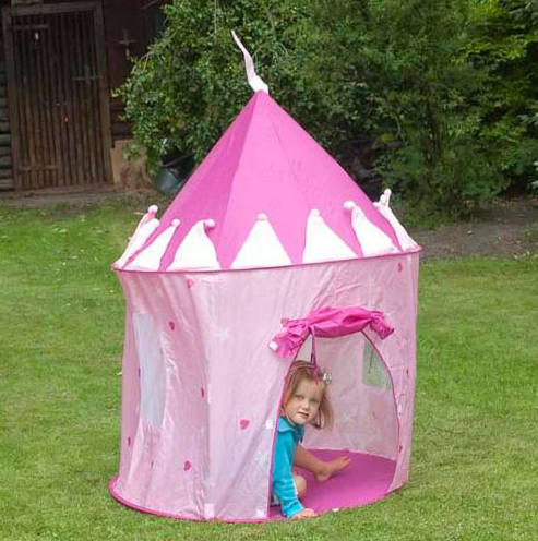 Tenda per bambini rosa a forma di castello per piccole principesse